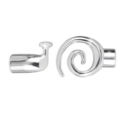 Large Silver Plated Kumihimo Swirl Toggle Clasp 6.2mm
