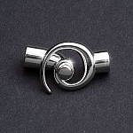 Large Silver Plated Kumihimo Swirl Toggle Clasp 6.2mm