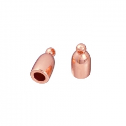 Copper Plated Kumihimo Jewellery Bullet End Cap 3mm PK2