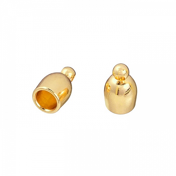 Gold Plated Kumihimo Finding Bullet Style End Cap 4mm