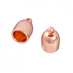 Copper Plated Bullet Shaped Glue In Cord End Cap 6mm