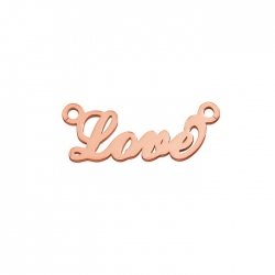 18K Rose Gold Plated STS 925 "Love" Connector Charm 21mm