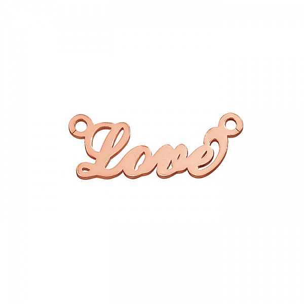 18K Rose Gold Plated STS 925 "Love" Connector Charm 21mm