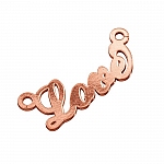 18K Rose Gold Plated STS 925 "Love" Connector Charm 21mm