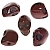 Red Brown Acrylic Resin Gothic Skull Beads 16mm PK5