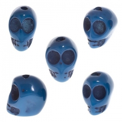 Blue Acrylic Resin 3D Gothic Skull Beads 16X15mm PK5