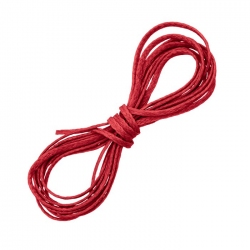 Waxed Polyester 1mm Flat Red Macrame Bead Cord 1metre