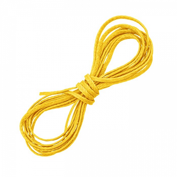 Waxed Polyester Macrame Jewellery Cord 1metre Yellow 