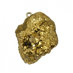 Druzy Gold Dropper Pendant Gold Plated (30x25mm) - PK1