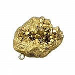 Druzy Gold Dropper Pendant Gold Plated (30x25mm) - PK1