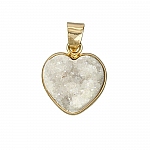 White Druzy 16mm Heart Shaped Pendant Gold Plated (PK1) White Druzy 16mm Heart Shaped Pendant Gold Plated (PK1)