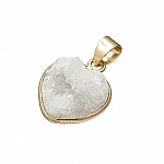 White Druzy 16mm Heart Shaped Pendant Gold Plated (PK1) White Druzy 16mm Heart Shaped Pendant Gold Plated (PK1)