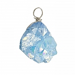 Druzy Pendant Wire Wrapped Electroplated Blue (16x20mm) Druzy Pendant Wire Wrapped Electroplated Blue (16x20mm)