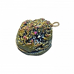 Druzy Wire Wrap Pendant Electroplated Peacock (16x20mm)