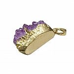 Amethyst Druzy Quartz Pendant Gold Plated (20x30mm) PK1