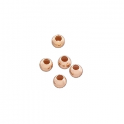 Rose Gold Vermeil Plain 3mm Round Beads 1.5mm Hole PK5