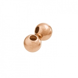 Rose Gold Vermeil 6mm Round Spacer Beads 2.4mm Hole PK2