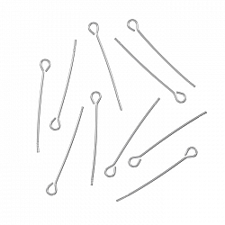 Sterling Silver 0.6mm Dia. Soft Eyepins 1" (25mm) PK10