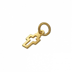 Gold Vermeil Small Cut Out Cross Charm With Bail 8x5mm