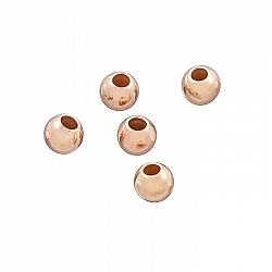 Rose Gold Vermeil 4mm Plain Round Beads 1.8mm Hole PK5