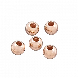 Rose Gold Vermeil 5mm Plain Round Beads 2.2mm Hole PK5