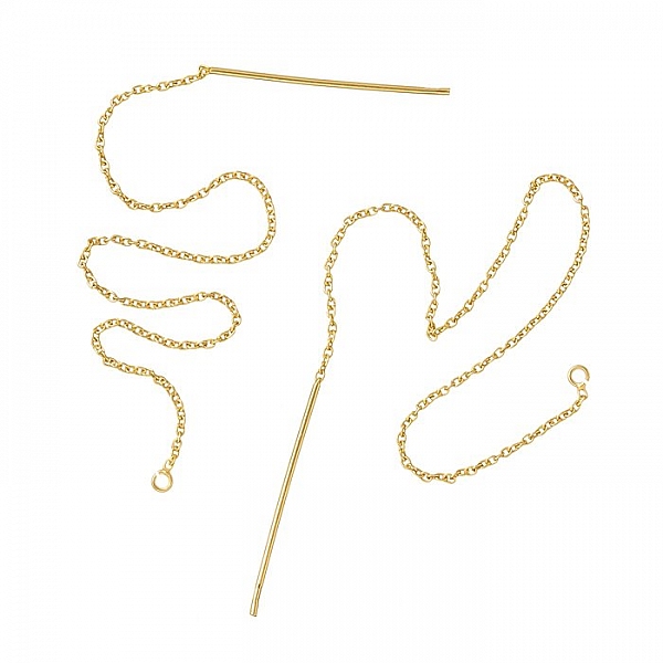 Gold Vermeil 6" Pull Through Ear Dangle Threader (PK2)