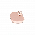 Rose Gold Vermeil 13mm Flat Heart Charm With 5mm Loop
