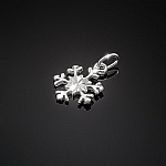 Sterling Silver 925 Small Snowflake Charm Pendant 14mm