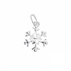Sterling Silver 925 Small Snowflake Charm Pendant 14mm
