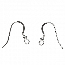 Sterling Silver Fish Hook Ear Wires Ball And Spring 22mm