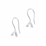 Sterling Silver 925 Fishhook Earwire With Pinch Bail 18mm Sterling Silver 925 Fishhook Earwire With Pinch Bail 18mm