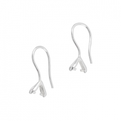 Sterling Silver 925 Fishhook Earwire With Pinch Bail 18mm