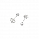STS 925 Ear Stud With Ball And Butterfly Scroll 10mm 1 Pair
