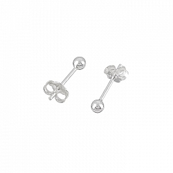 STS 925 Ear Stud With Ball And Butterfly Scroll 10mm 1 Pair