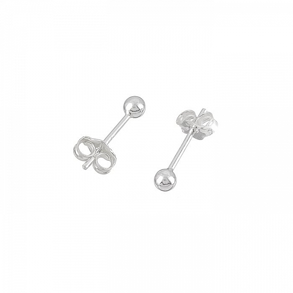 STS 925 Ear Stud With Ball And Butterfly Scroll 10mm 1 Pair