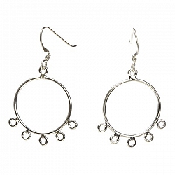 Sterling Silver Chandelier Fish Hook Ear Wires 20mm 1 Pair