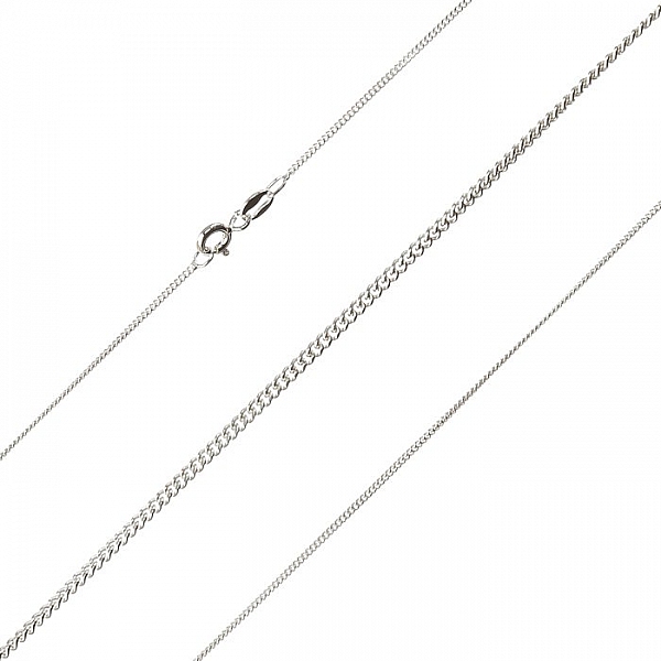 Fine Sterling Silver 925 Finished 0.30mm Curb Chain 16" Fine Sterling Silver 925 Finished 0.30mm Curb Chain 16"