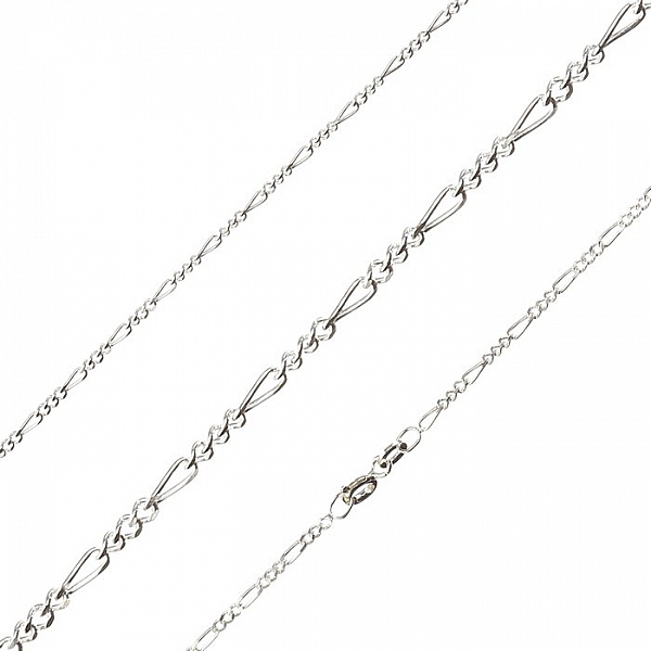 Sterling Silver Finished Figaro Necklace Chain 18"