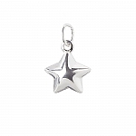Sterling Silver 925 Star Charm Pendant 10mm Pack of 1