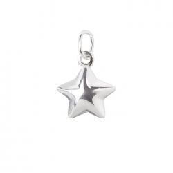 Sterling Silver 925 Star Charm Pendant 10mm Pack of 1