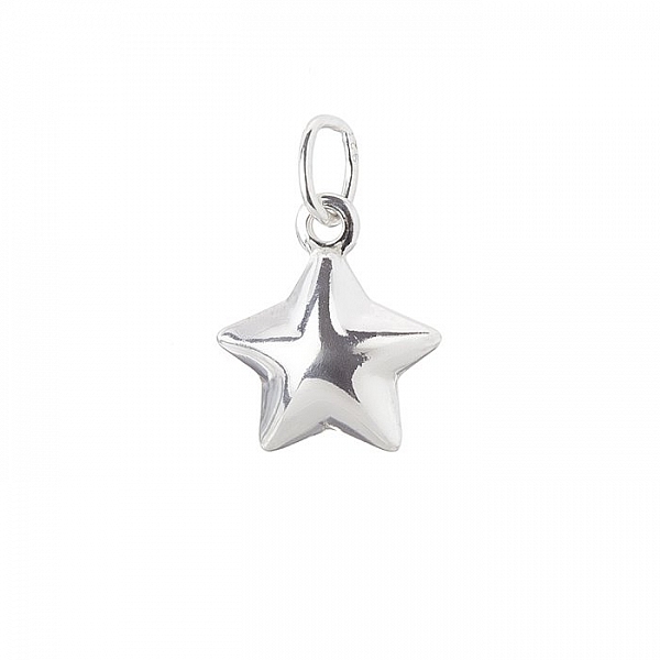 Sterling Silver 925 Star Charm Pendant 10mm Pack of 1