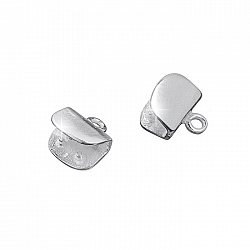 Sterling Silver Ribbon Clamps U Shaped Pinch End Tips 8mm