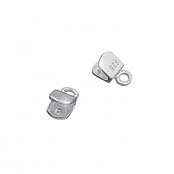Sterling Silver 4mm U-Shape Ribbon Cord End Clamps PK2