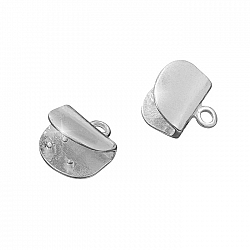 Sterling Silver U-Shape Ribbon Cord End Clamps 10mm PK2