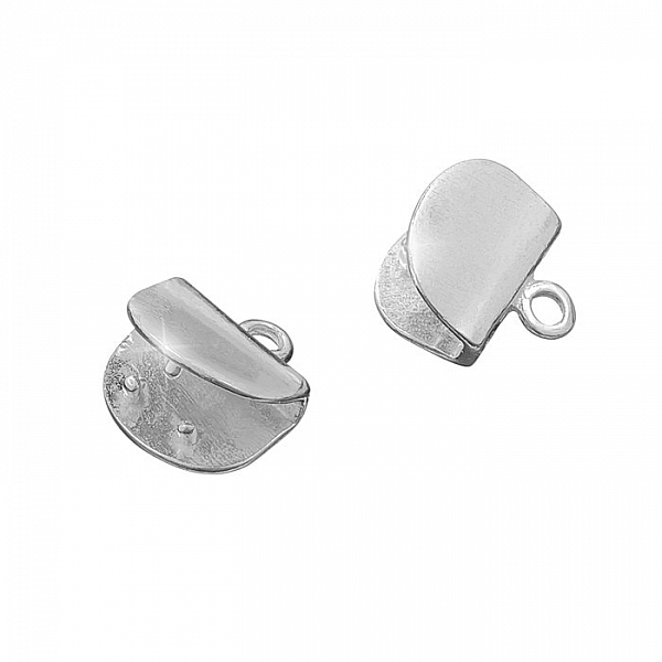 Sterling Silver U-Shape Ribbon Cord End Clamps 10mm PK2