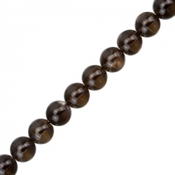 10mm Smoky Quartz Polished Gemstone Beads 8" Strand