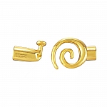 Kumihimo Gold Plated Glue-In Swirl Toggle Clasp - 6.2mm