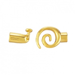 Kumihimo Gold Plated Glue-In Swirl Toggle Clasp - 6.2mm