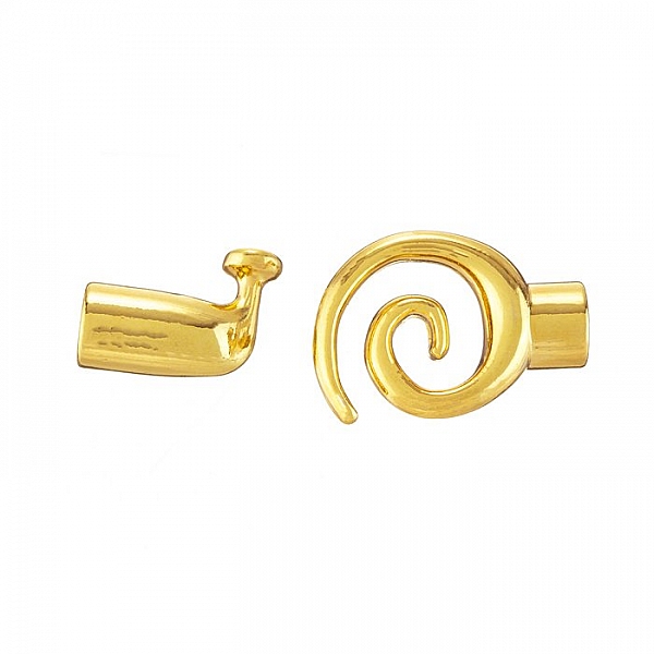 Kumihimo Gold Plated Glue-In Swirl Toggle Clasp - 6.2mm