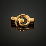 Kumihimo Gold Plated Glue-In Swirl Toggle Clasp - 6.2mm